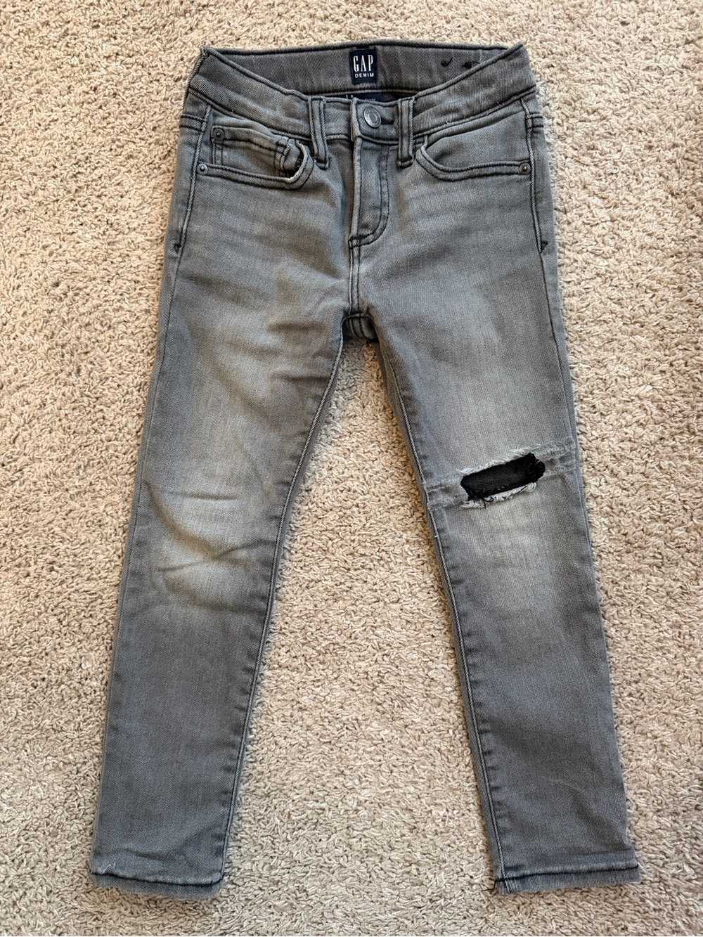 GAP Kids Gray Distressed Skinny Jeans